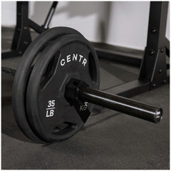 Centr 136kg Rubber Olympic Weight Set With Bar