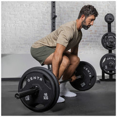 Centr 136kg Rubber Olympic Weight Set With Bar