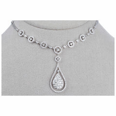 18KT White Gold 2.75ctw Diamond Teardrop Necklace