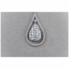 18KT White Gold 2.75ctw Diamond Teardrop Necklace