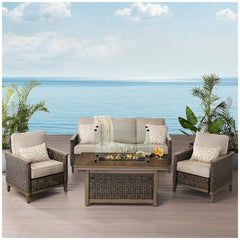 Agio Prairieview Woven Fire High 7 Piece Dining Set