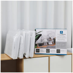 Stackable Shoebox And Organiser 4 Pack