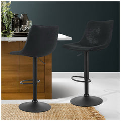 Artiss Vintage Jovy Bar Stool Black 2 Pack