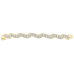 18KT Yellow Gold 1.50ctw Diamond Ribbon Bangle