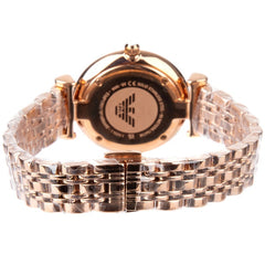 Emporio Armani Gianni T-Bar Rose Gold Stainless Steel Luxury Woman's Watch AR19095