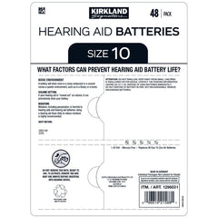 Kirkland Signature Hearing Aid Batteries Size 10 2 x 48 Pack