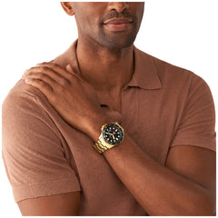 Fossil GMT Gold-Tone Stainless Steel Men's Watch FS5990