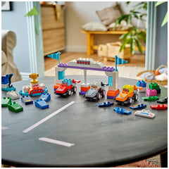 LEGO DUPLO Town F1 Team Race Cars And Drivers Building Toy for Family Fun 10445