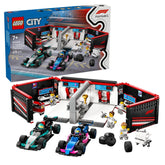LEGO City F1 Garage & Mercedes-AMG And Alpine Cars Toy Playset 60444