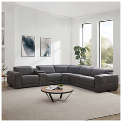 Aiden & Ivy Leather Power Reclining Sectional