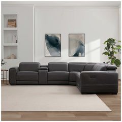 Aiden & Ivy Leather Power Reclining Sectional