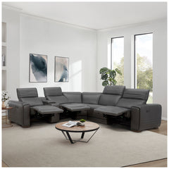 Aiden & Ivy Leather Power Reclining Sectional