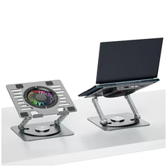 mbeat Stage S8 Rotating Laptop Stand with RGB Cooling Fan and USB Ports MB-STD-S8GRY