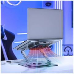 mbeat Stage S8 Rotating Laptop Stand with RGB Cooling Fan and USB Ports MB-STD-S8GRY