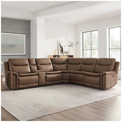GilmanCreek Fabric Power Reclining Sectional With Power Headrests