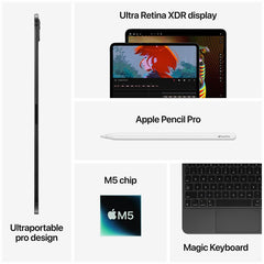 Apple iPad Pro 13 Inch Wi‑Fi + Cellular 512GB With Standard Glass M5 Silver