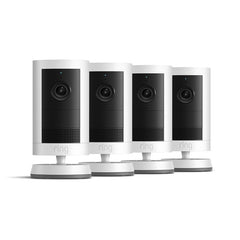 Ring Outdoor Camera Plus 2K Battery White 4 Pack Dual Battery Charging Station And Quick Release Battery Pack B0FH4HDVSV