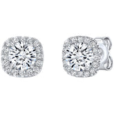 18KT White Gold 1.72ctw Round Brilliant Cut Diamond Earrings