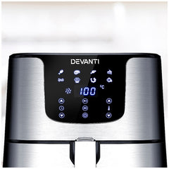 Devanti 7L Digital Air Fryer Silver AF-K-G-5T6-SS