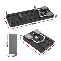 Everfit Pilates Board Foldable Reformer Multi Functional Exercise Trainer Black