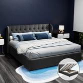 Artiss Bed Frame King Size Gas Lift Charcoal ISSA