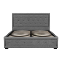 Artiss Bed Frame Queen Size Gas Lift Grey TIYO