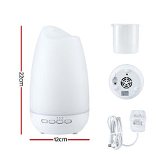 Devanti Ultrasonic Essential Oil Aroma Diffuser Aromatherapy Cool Mist Humidifier w/ LED Light 300ml