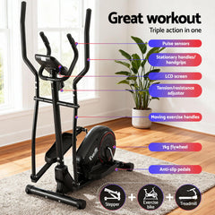 Everfit Exercise Bike Elliptical Cross Trainer Home Gym Fitness Machine LCD