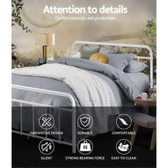 Artiss Bed Frame Metal Bed Frame LEO - Double (White)