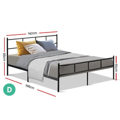 Artiss Bed Frame Double Metal Bed Frame SOL