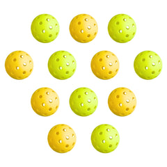Everfit 12PC Pickleballs Set 40-Hole Design Indoor Outdoor Durable PE Balls Green/Yellow