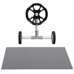 Aqua Buddy Pool Cover 600 Micron 11x6.2m w/ Roller 6.55m Swimming Pools Solar Blanket