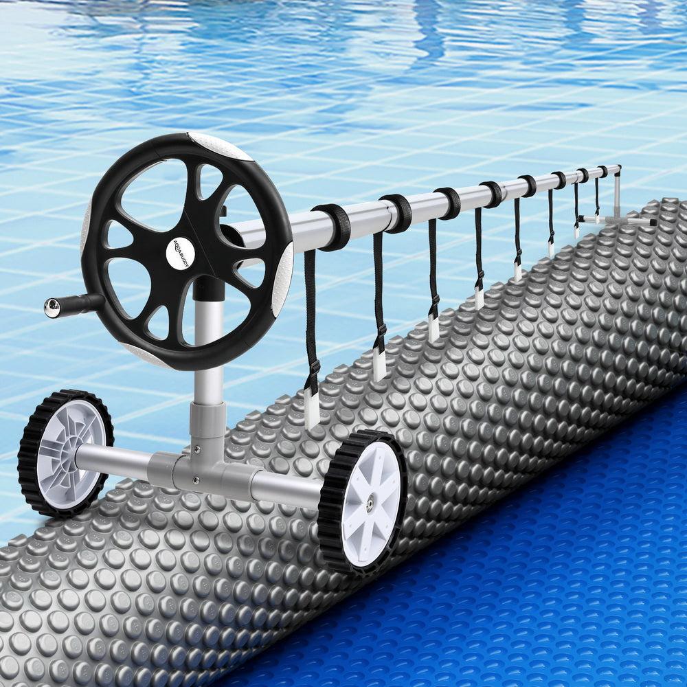 Aqua Buddy Pool Cover 600 Micron 11x6.2m w/ Roller 6.55m Swimming Pools Solar Blanket