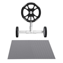 Aqua Buddy Pool Cover 600 Micron Solar Heat Blanket LDPE 8x4.2m w/ 5.55m Roller