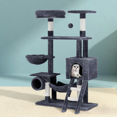i.Pet Cat Tree 144cm Tower Scratching Post Scratcher Wood Condo Toys House Bed