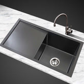 Cefito Kitchen Sink 75X45CM Stainless Steel Basin Single Bowl Black