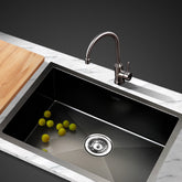 Cefito Kitchen Sink 60X45CM Stainless Steel Basin Single Bowl Black