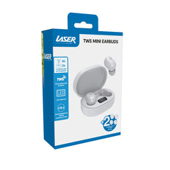 Laser TWS Mini ENC Earbuds LED Display White