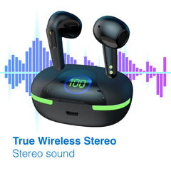Laser TWS Earbuds with LED Battery Display Black