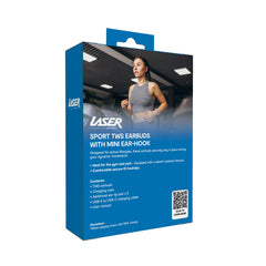 Laser Sport TWS Earbuds with Mini Ear-Hook Black