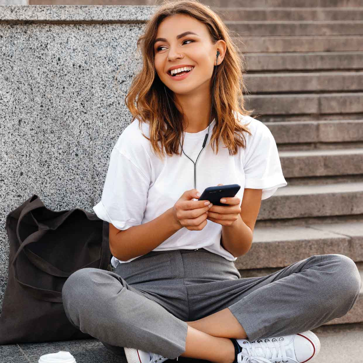 Laser Wired In-Ear Earphones with In-Line Controls Black