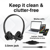 Laser Wired Conference Headset 3.5mm Mic