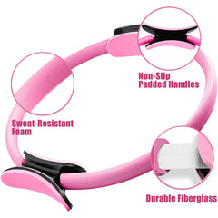 Pilates Ring Kit – Pilates 14" Magic Circle, 9" Mini Exercise Ball for Inner Thighs, Arms & Core Toning – Home Pilates Fitness Ring Workout Set for Women Beginner Starter kit