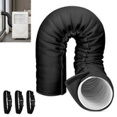 1Pack Portable AC Hose Insulation Sleeve, Portable Air Conditioners Insulated Hose Cover Wrap, Fit 5" & 5.9" Diameter Exhaust Hose, Easy Installation with 3*Adjustable Buckle Straps - Black