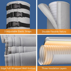 1Pack Portable AC Hose Insulation Sleeve, Portable Air Conditioners Insulated Hose Cover Wrap, Fit 5" & 5.9" Diameter Exhaust Hose, Easy Installation with 3*Adjustable Buckle Straps - Black