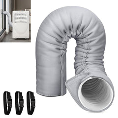 2Pack Portable AC Hose Insulation Sleeve, Portable Air Conditioners Insulated Hose Cover Wrap, Fit 5" & 5.9" Diameter Exhaust Hose, Easy Installation with 3*Adjustable Buckle Straps - Gray