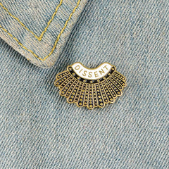 Enamel Pins - RBG Dissent Collar Pin & Female Justice Brooch
