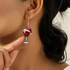 Wine Glass Earrings for Women Funny Creative Lightweight Acrylic Simulation Yellow Beer Whiskey Dangle Drop Earrings Holiday Party Chic Costume Jewelry