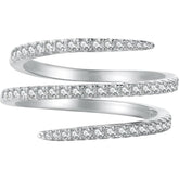 Sterling Silver Wrap Ring For Women Hug Ring Twist Ring 925 CZs Entwined Line Thumb Ring Dainty Statement Rings Multi Lanyed Wedding Band Jewelry Gifts for Her US Size 5-8