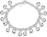 OSIRIDEH2 Bell Bracelet 925 Sterling Silver Bells Sounds Bead Chain Bracelet for Women Wedding Engagement Party Jewelry Jingling Bracelets bracelet